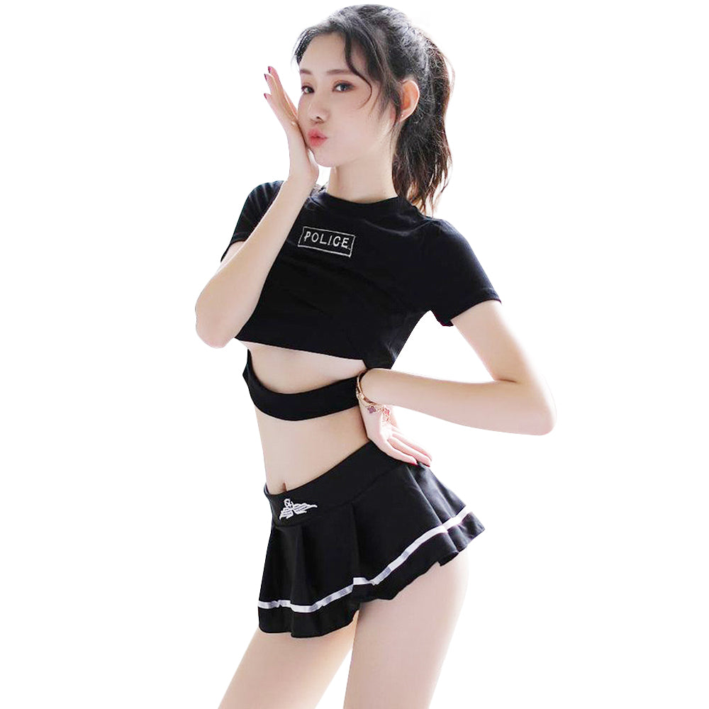 AROSELOVE Sexy Cheerleader Cosplay Costume Lingerie Womens Japanese Schoolgirl Cheerleading Uniform