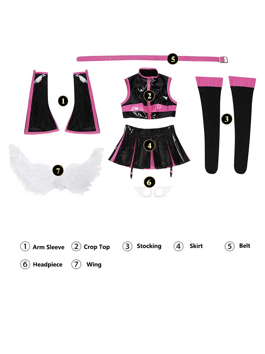 Anime Black & White Angel Costume