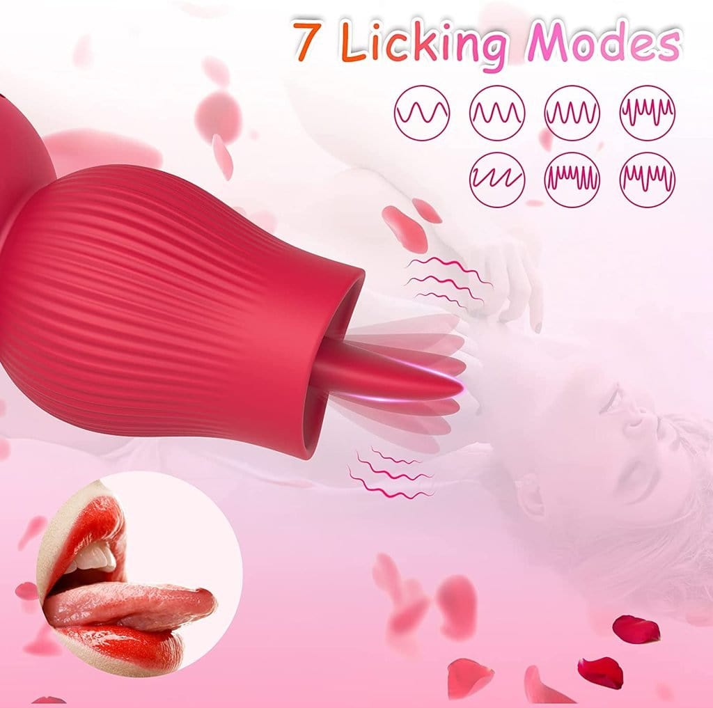 Aroselove - Rose Sucking and Tongue Vibrator 2 in 1 Rose Toy - Aroselove