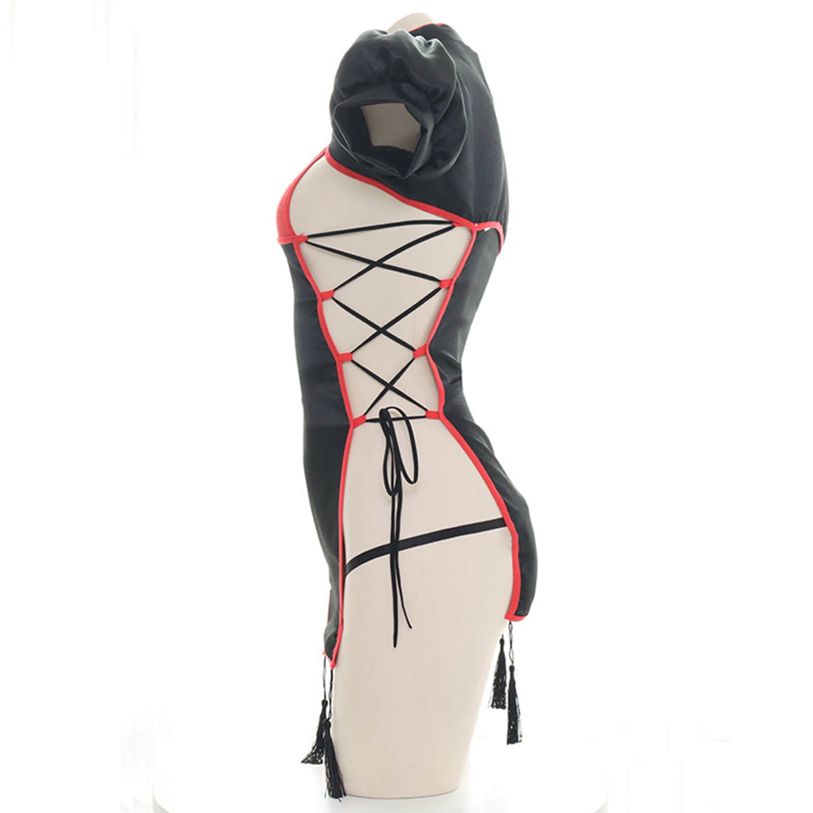 Classical Cheongsam Lingerie Dress High Split Side Straps Cosplay Outfit