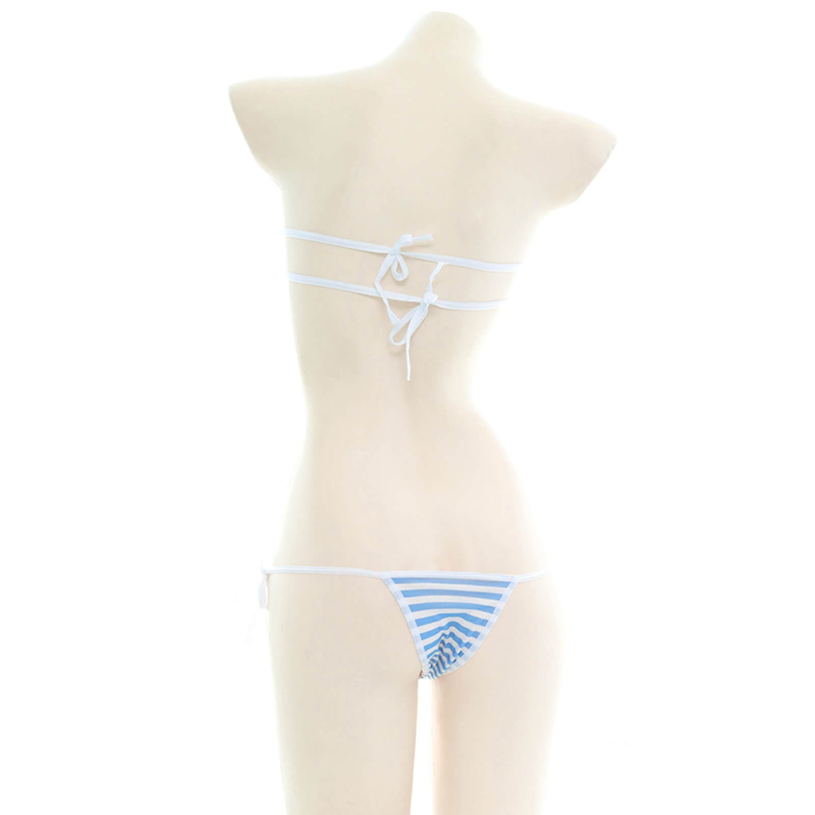 Sexy Anime Stripe Cosplay Lingerie Cute Micro Bikini Set Kawaii Bra and Panty