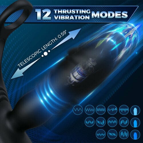 Aroselove - 3 -Thrusting & 12 -Vibrating Cock Rings Prostate Massager - Aroselove