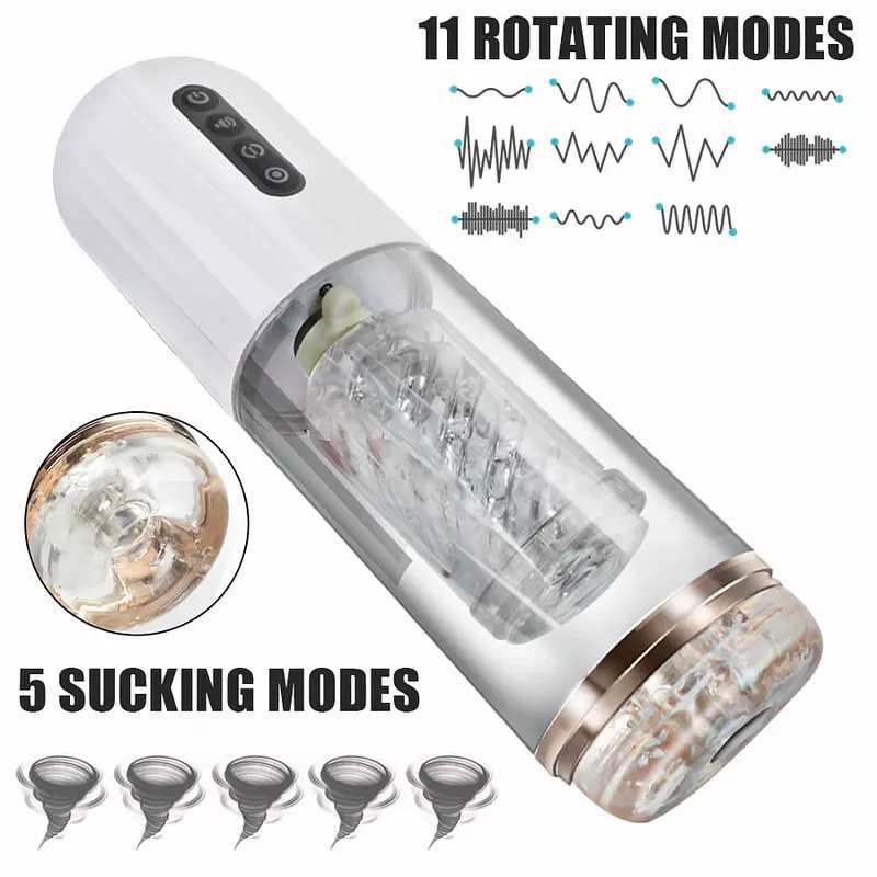 Aroselove - 10-Frequency Rotating 10-Frequency Retractable Male Masturbator - Aroselove