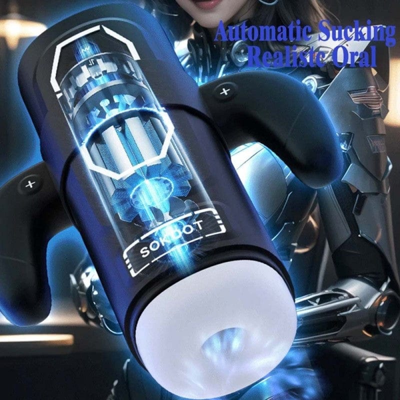Sokoot Handheld Telescopic Sucking Heating Male Penis Stroker - Aroselove