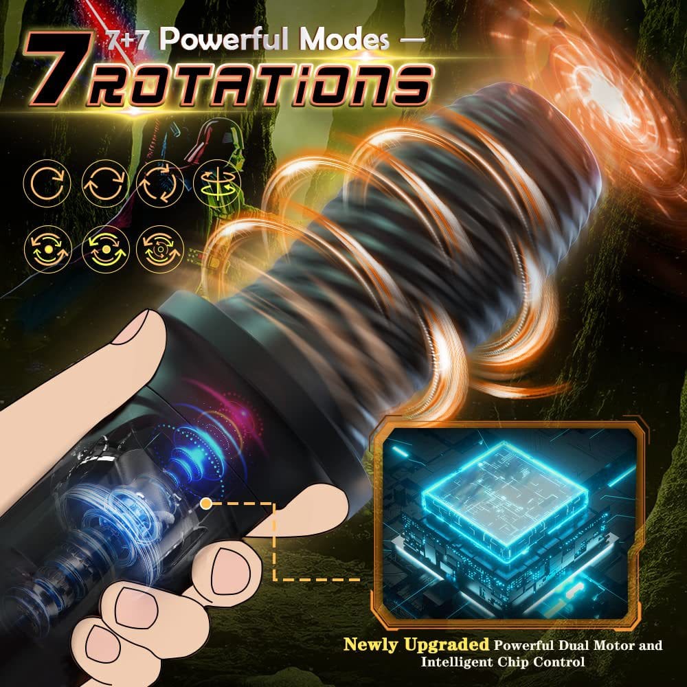 Aroselove - Gawk Gawk Black (With Cover) Tivino Rotating Vibration Male Masturbation Cup - Aroselove