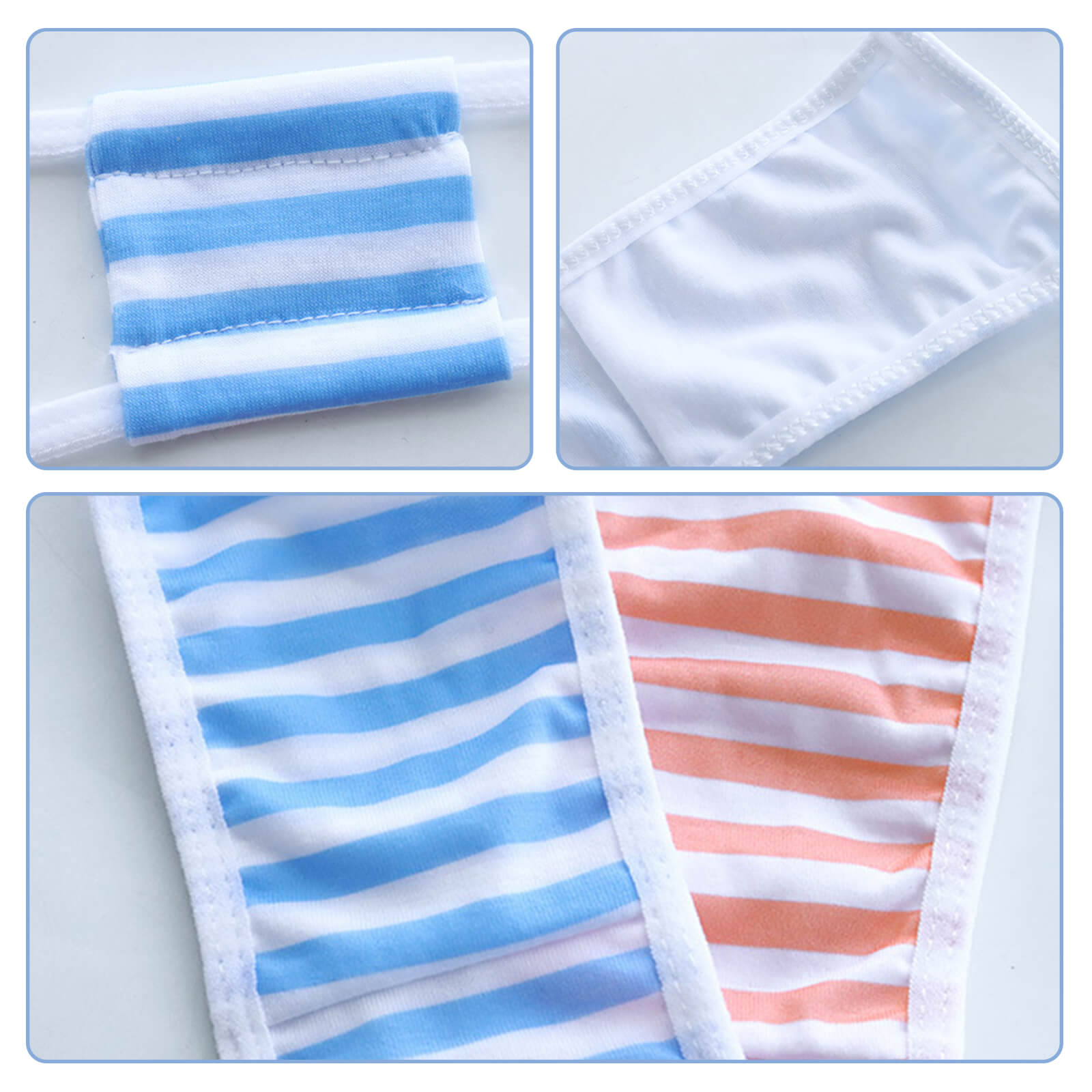 Sexy Anime Stripe Cosplay Lingerie Cute Micro Bikini Set Kawaii Bra and Panty