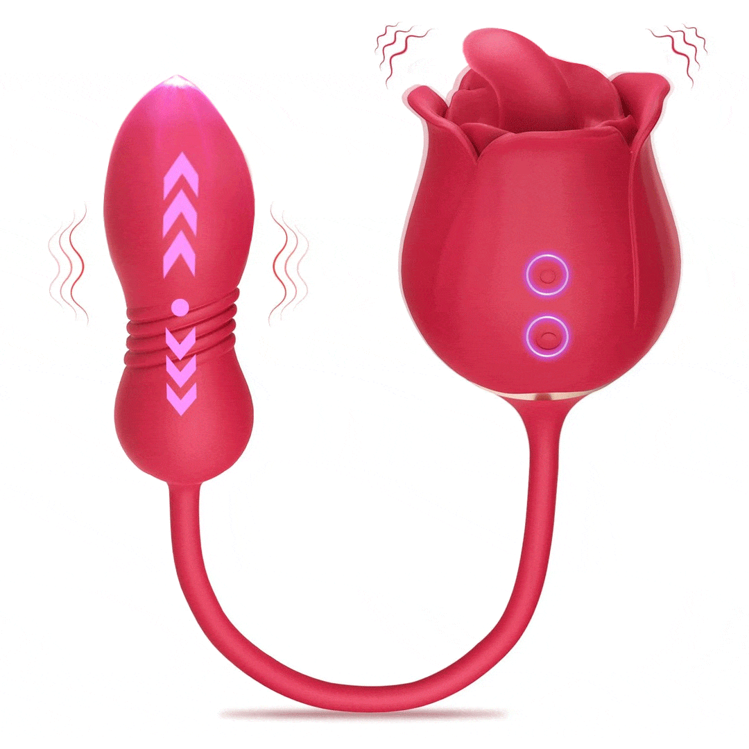 Aroselove - Rose Toy Vibrator Female Telescopic Egg Jumping Tongue Licker Sex Toys - Aroselove