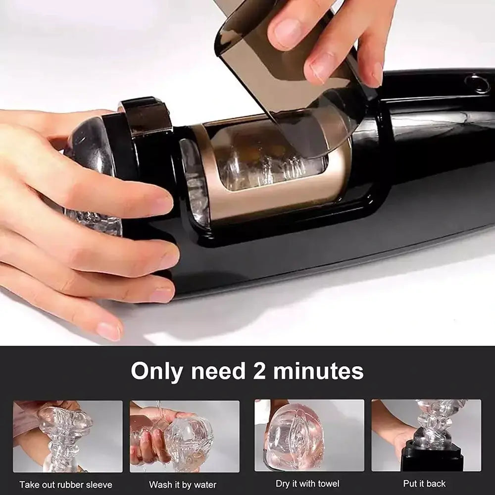 6 Thrusting Modes 3D Realistic Vagina Textured Sucking Heating Telescopic Male Masturbator