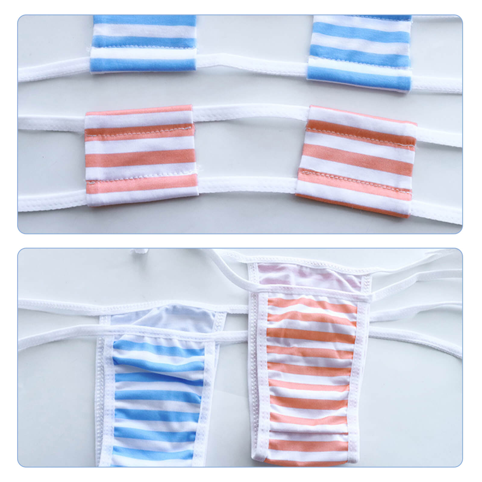 Sexy Anime Stripe Cosplay Lingerie Cute Micro Bikini Set Kawaii Bra and Panty