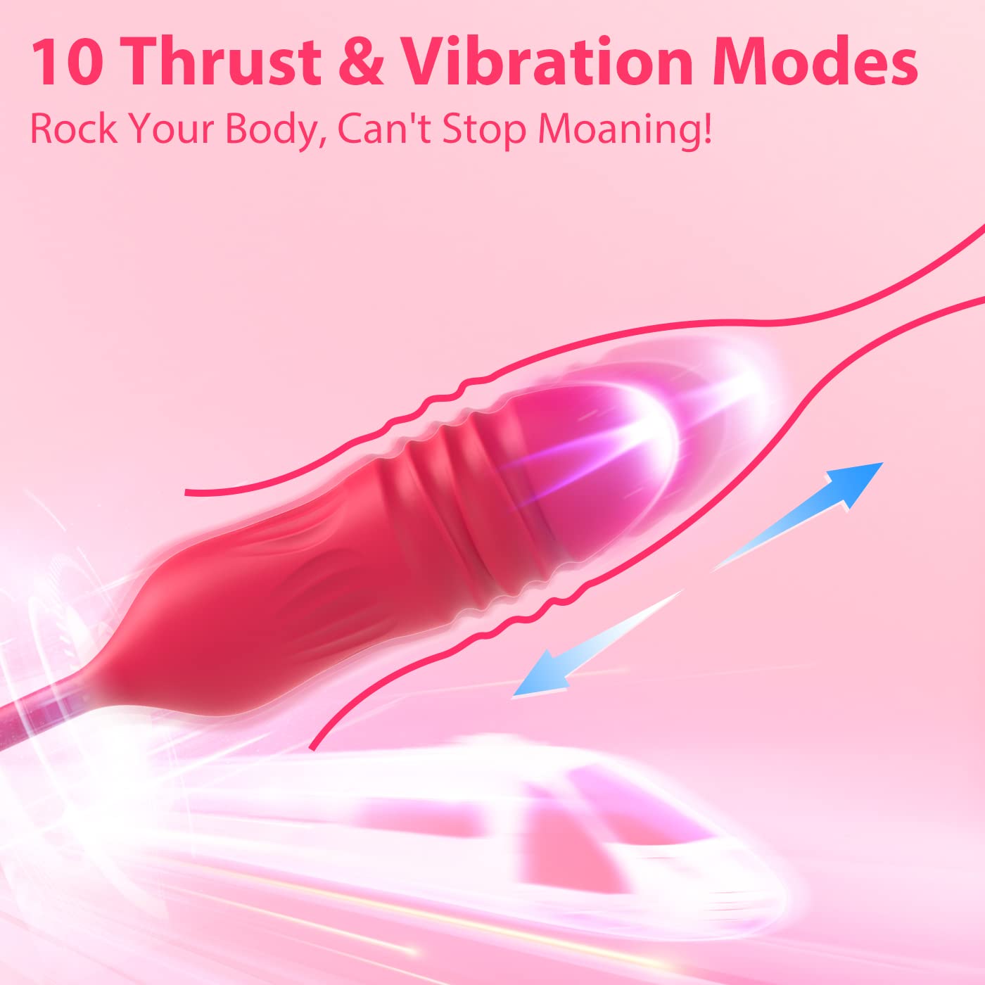 Aroselove - Rose Female Tongue Licking Egg Jumping Telescopic Masturbation Device Double-headed Vibrating Sex Toy - Aroselove