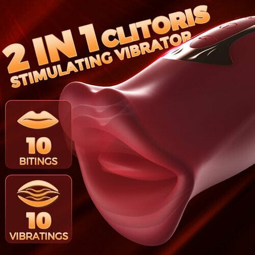 Aroselove - Rose Kiss 10 Biting & 10 Vibrating Modes Stimulate Nipple Clitoral Women Vibrator - Aroselove