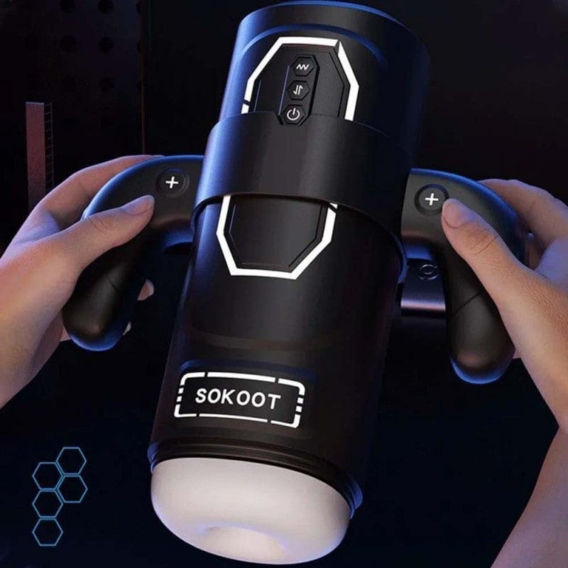 Sokoot Handheld Telescopic Sucking Heating Male Penis Stroker - Aroselove