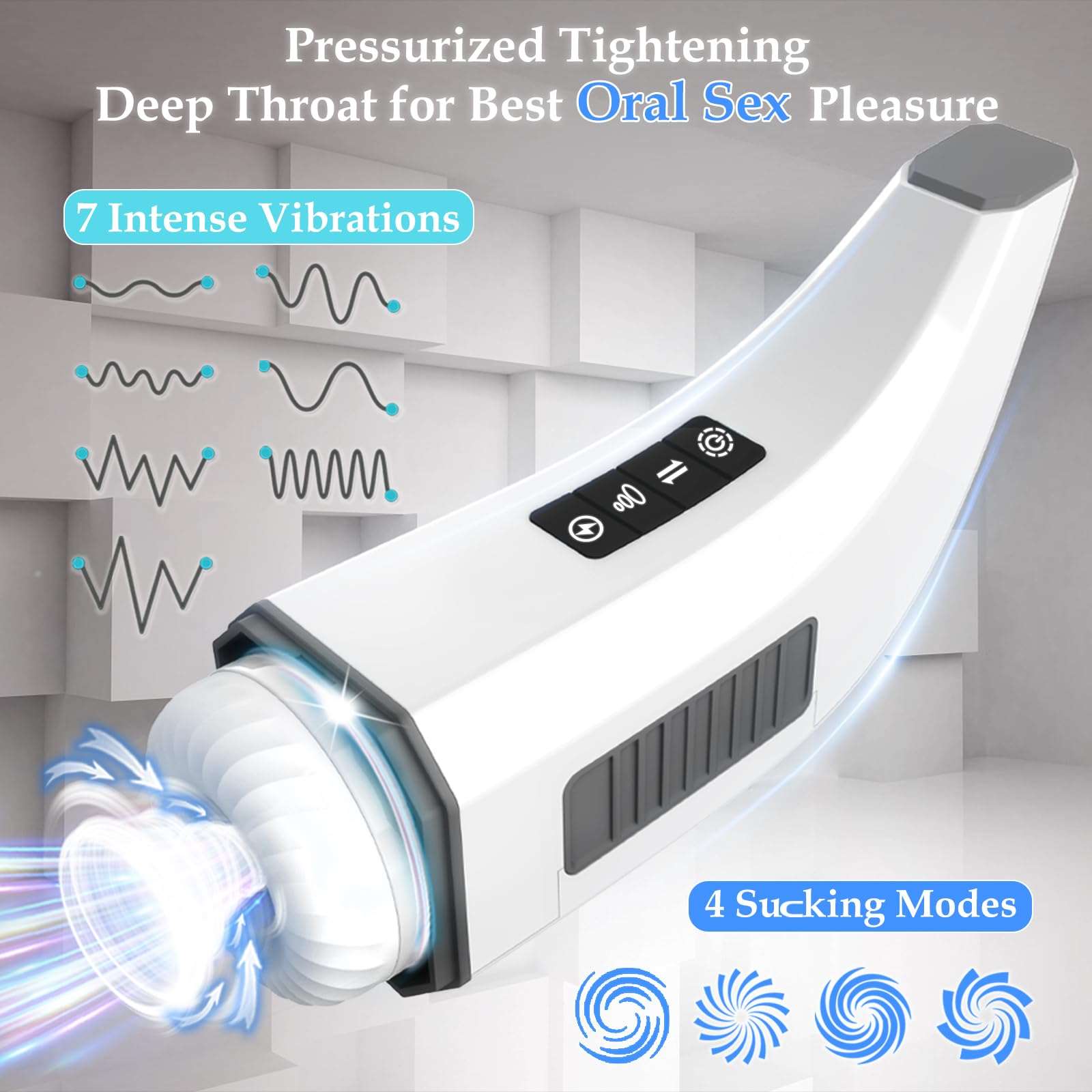 Aroselove - 007-¢ó Penis 4D Clip Suction Smart Real Voice Tongue Lick Male Masturbator Cup - Aroselove