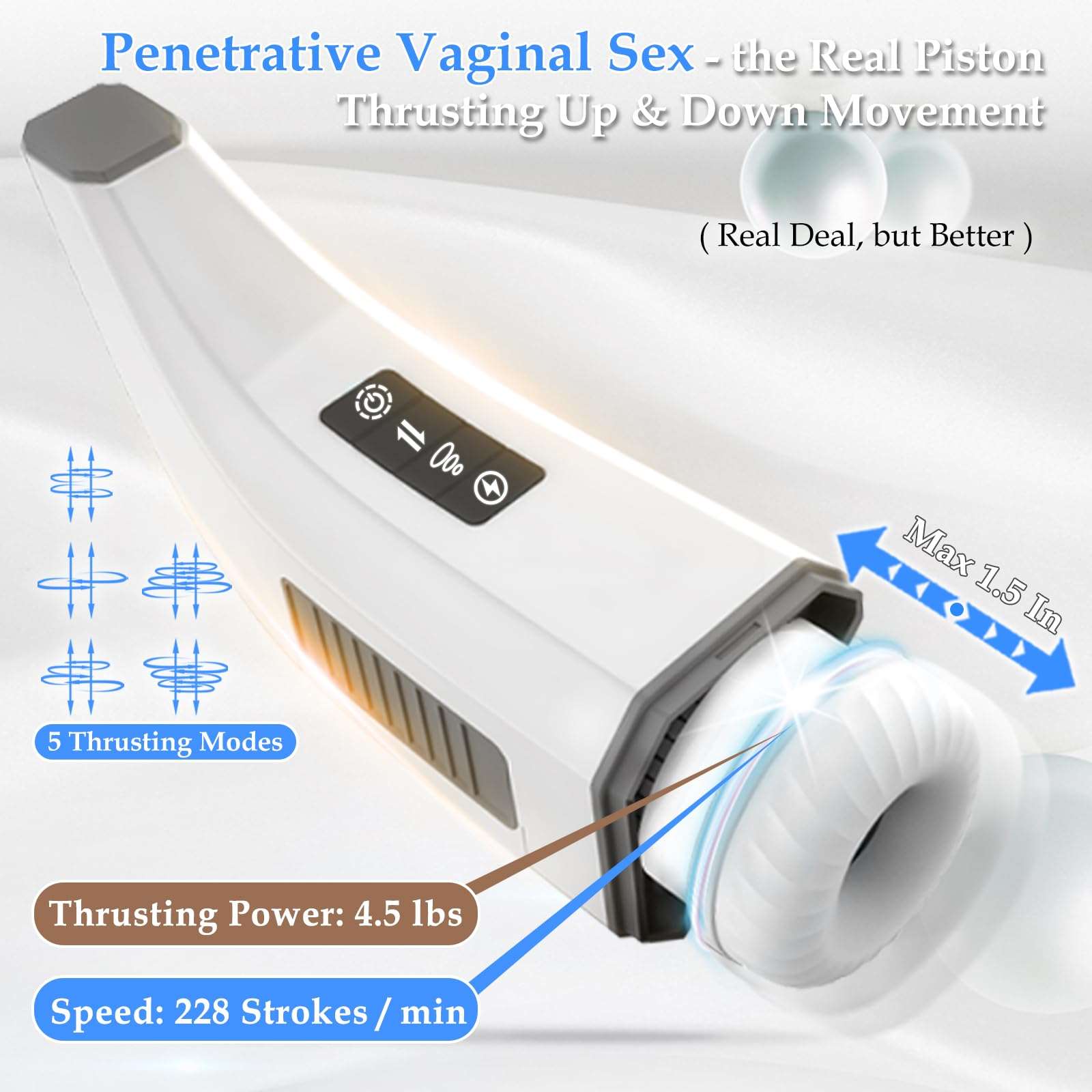 Aroselove - 007-¢ó Penis 4D Clip Suction Smart Real Voice Tongue Lick Male Masturbator Cup - Aroselove