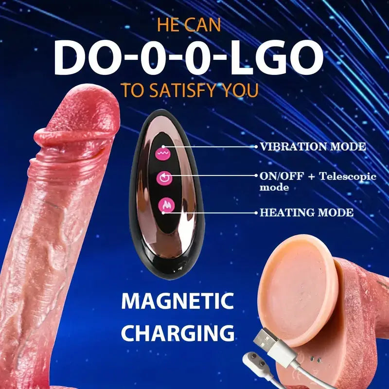 Fully Waterproof 8.46In Swinging Thrusting 10 Vibrating Heating Lifelike Dildo