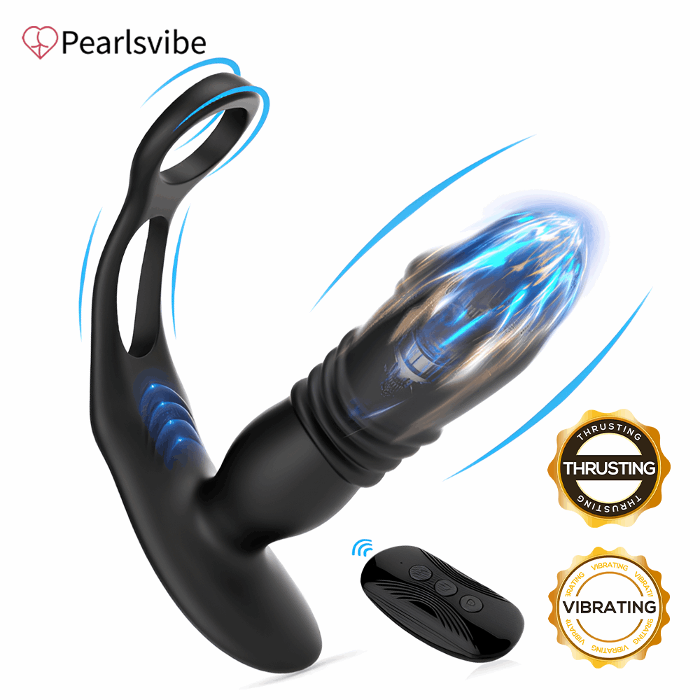 Aroselove - 3 -Thrusting & 12 -Vibrating Cock Rings Prostate Massager - Aroselove