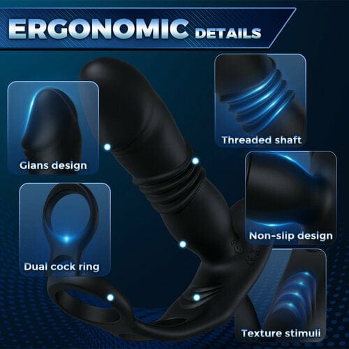 Aroselove - 3 -Thrusting & 12 -Vibrating Cock Rings Prostate Massager - Aroselove