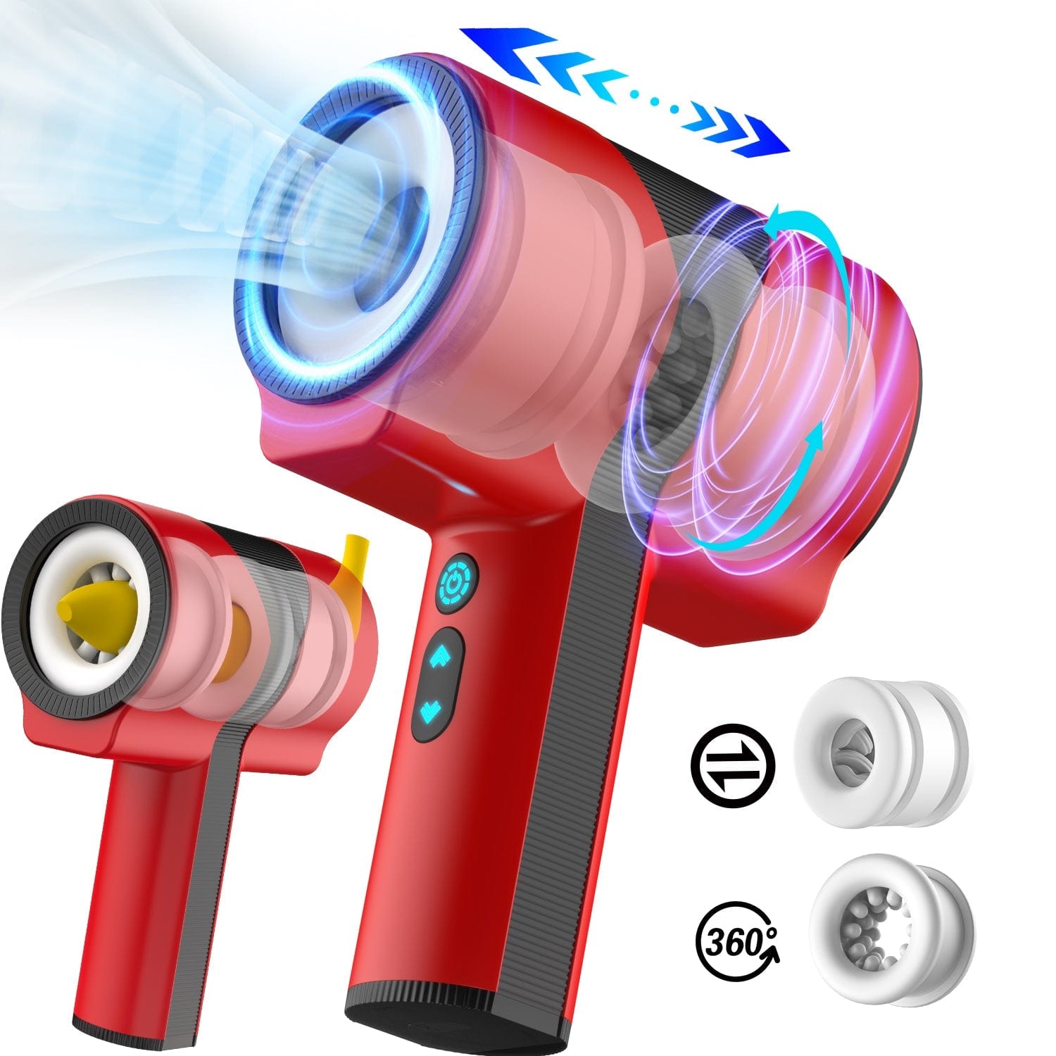 Aroselove - Thor 1st Generation Multi Frequency Telescopic Rotating Vibration Male Penis Stroker - Aroselove