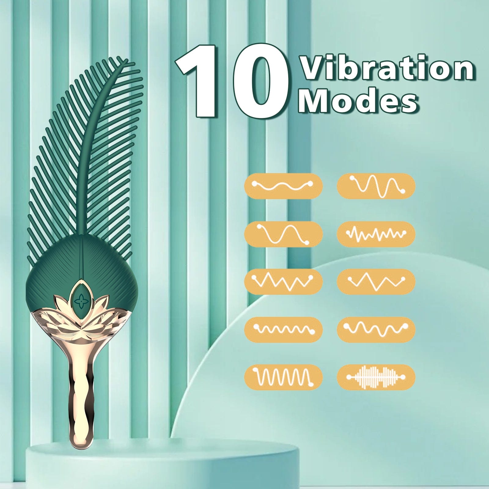 Peacock Feather - Clitoral Stimulator Body Massager Couple Sex Toy With 10 Modes Vibration - Aroselove