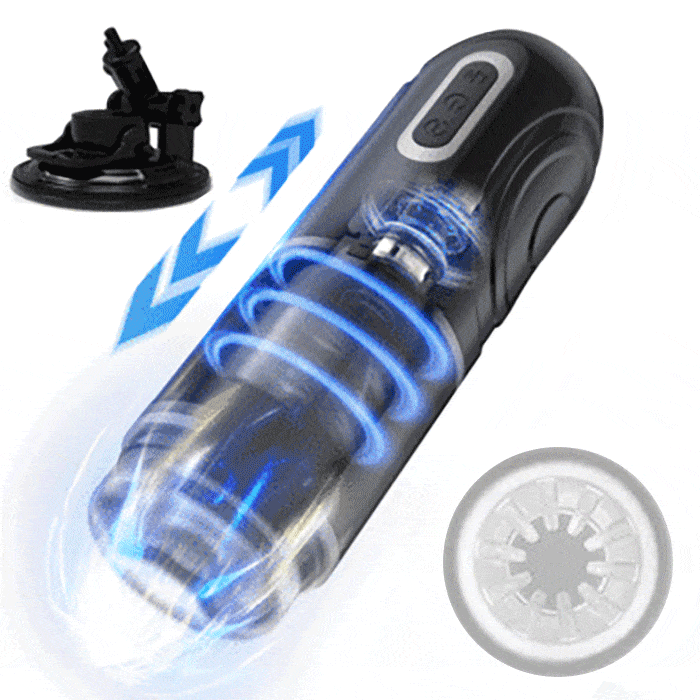 Aroselove - PowerKing Ultra-Technical Hands-free 7 Telescopic Rotation Modes Male Masturbator Cup - Aroselove