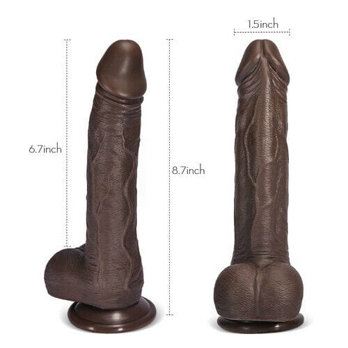 Aroselove K05 emulated black coffee vibrating rod, side view, 6.7 inches tall