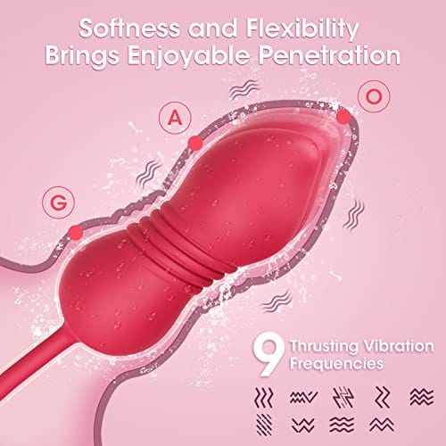 Aroselove - Rose Toy Vibrator Female Telescopic Egg Jumping Tongue Licker Sex Toys - Aroselove