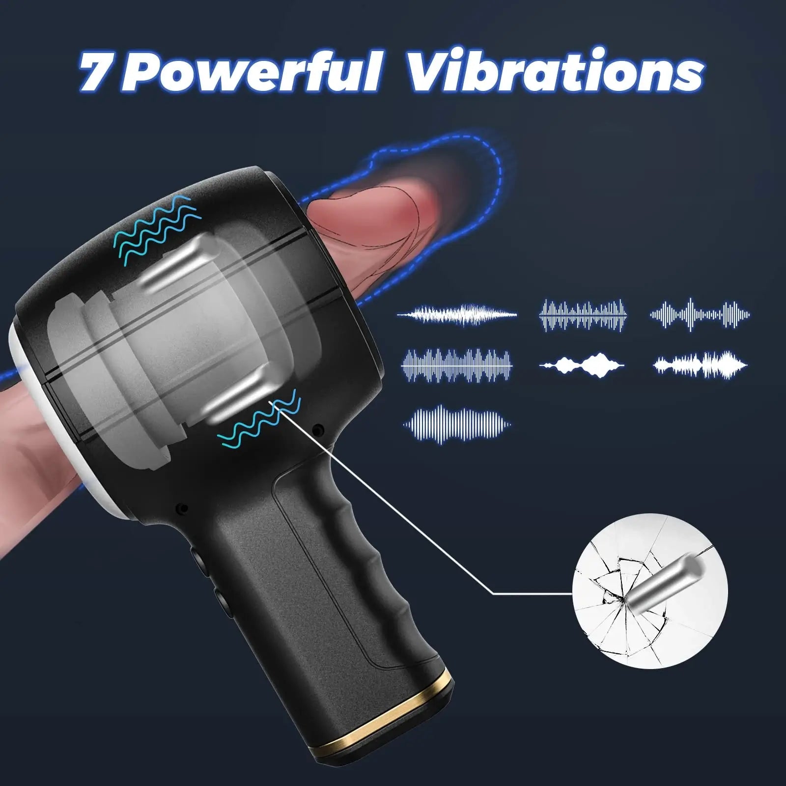 Aegis 8 Vibrating 5 Thrusting Handheld Masturbtor Male Sex Toys