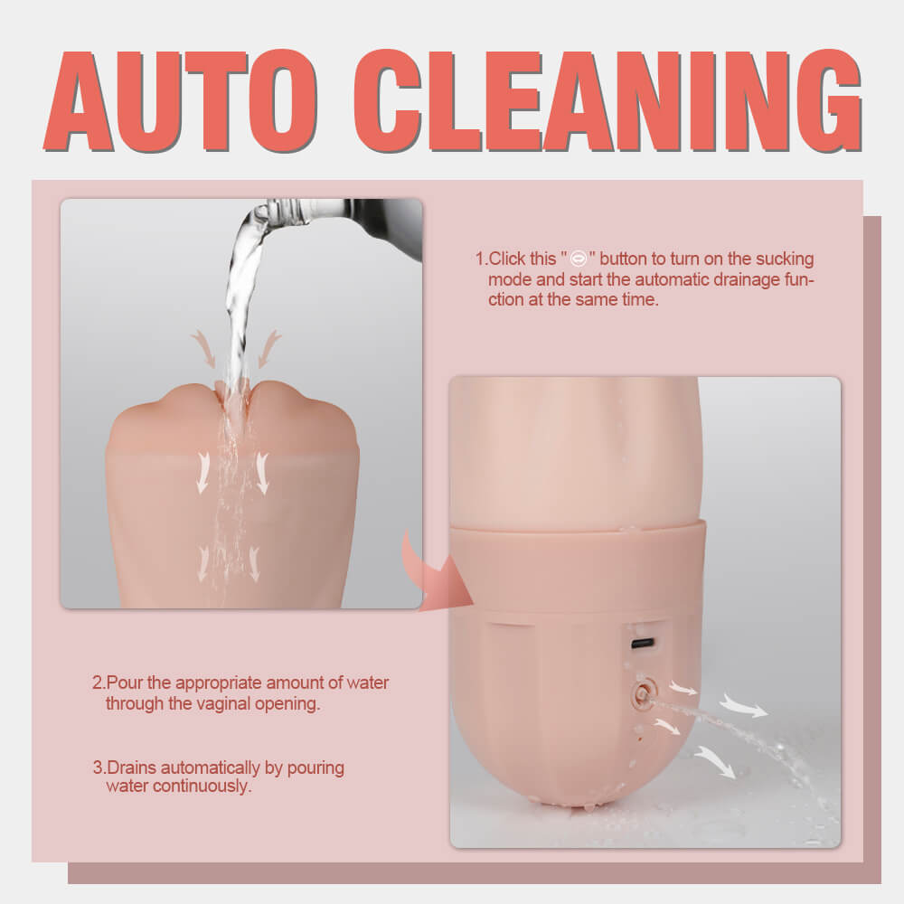 Beat 5 Sucking 10 Vibrating Dual-Hardness Vibrating Pussy Pocket and Masturbator 2-in-1