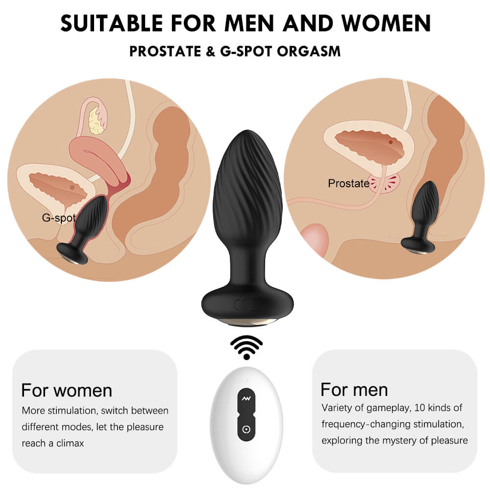 Bestvibe 8 Rotating & Vibrating Remote Control Anal Plug