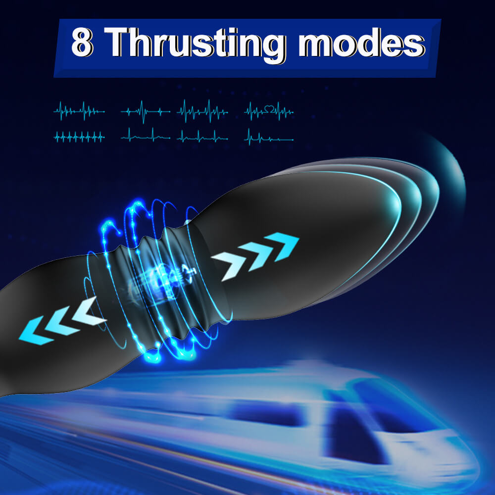 Bestvibe 2 In 1 8 Thrusting 8 Vibration Cock Ring Anal Vibrator