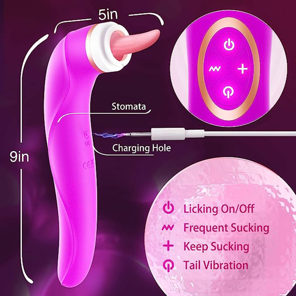 Big Size Tongue Licking Triple Stimulation Vibrator