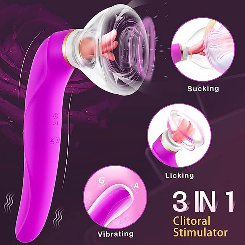 Big Size Tongue Licking Triple Stimulation Vibrator
