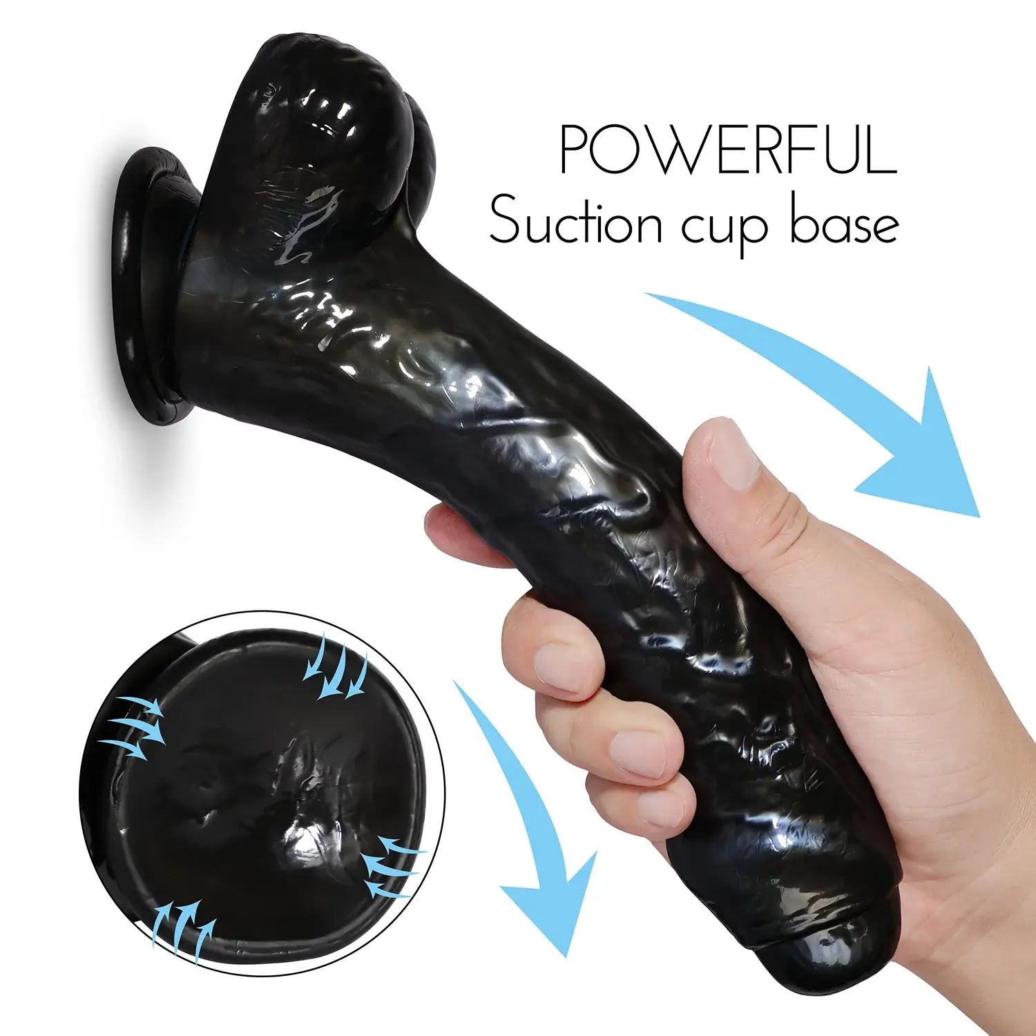 Ezra – Black Dildo with Suction Cup 7 Inch