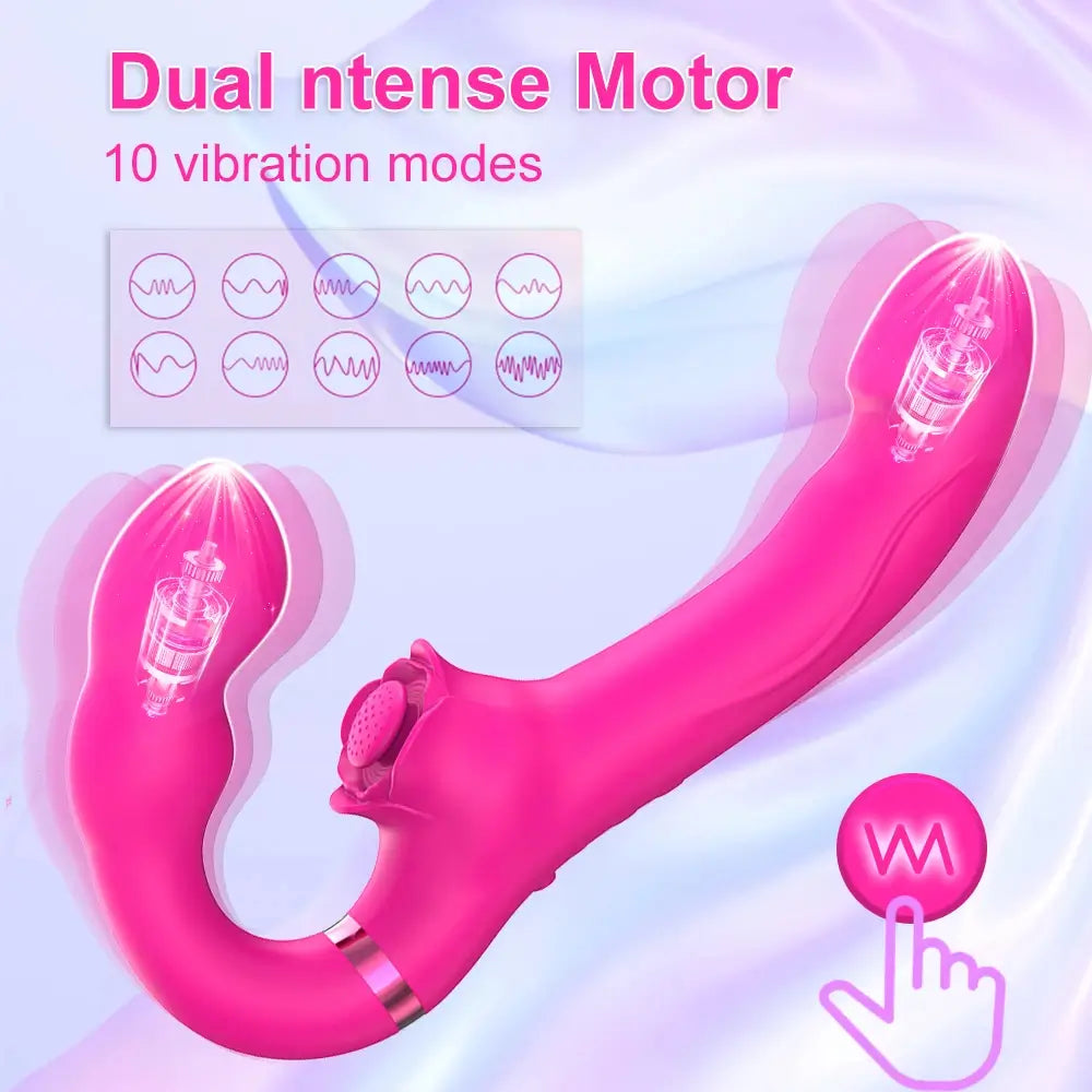 Bloom – Remote Control Tapping & Vibrating Strapless Strap-On