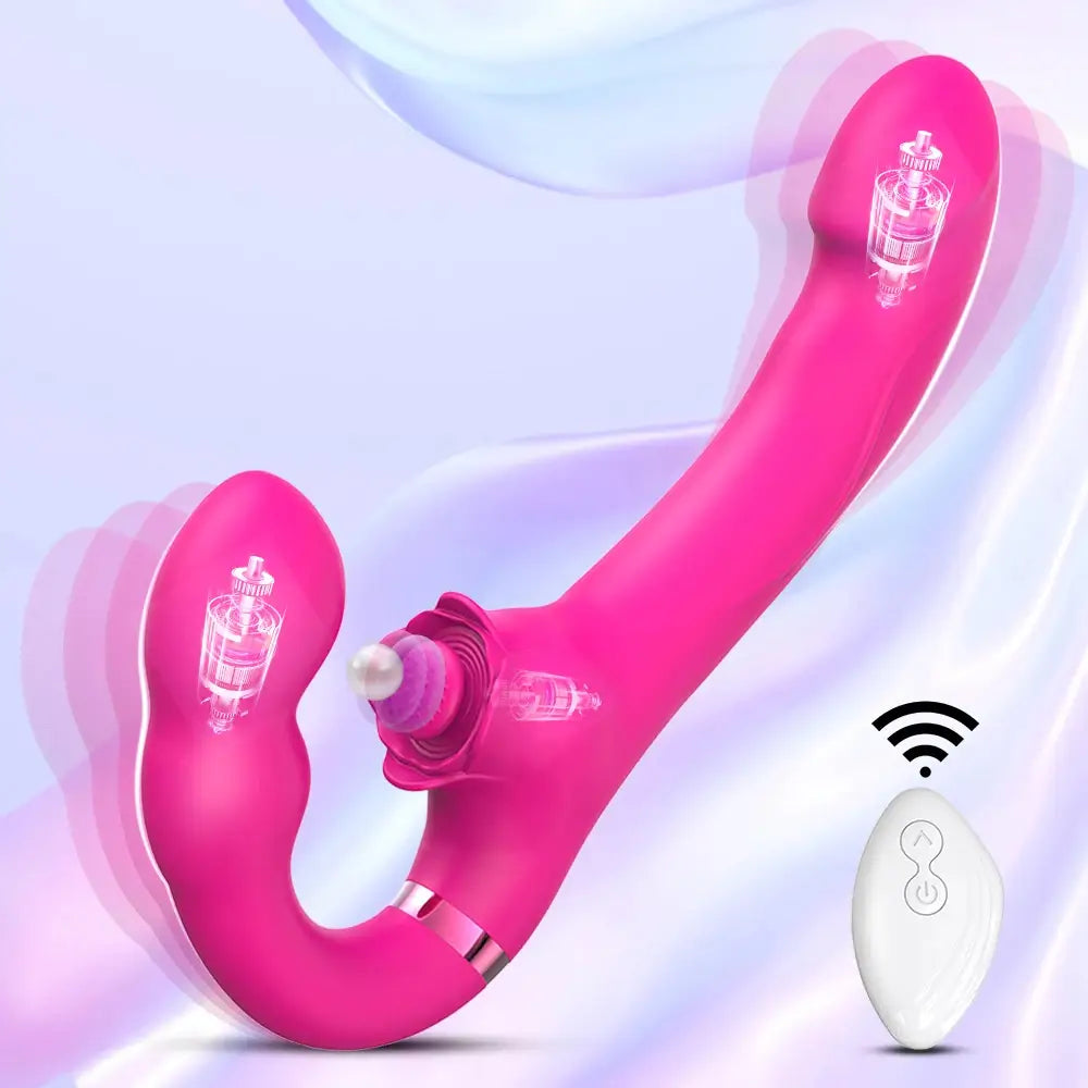 Bloom – Remote Control Tapping & Vibrating Strapless Strap-On