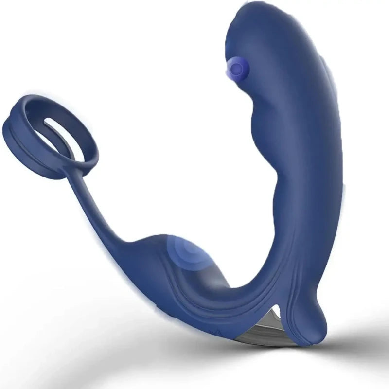 Blue Wing Head Spinning Bead Vibrating Prostate Massager