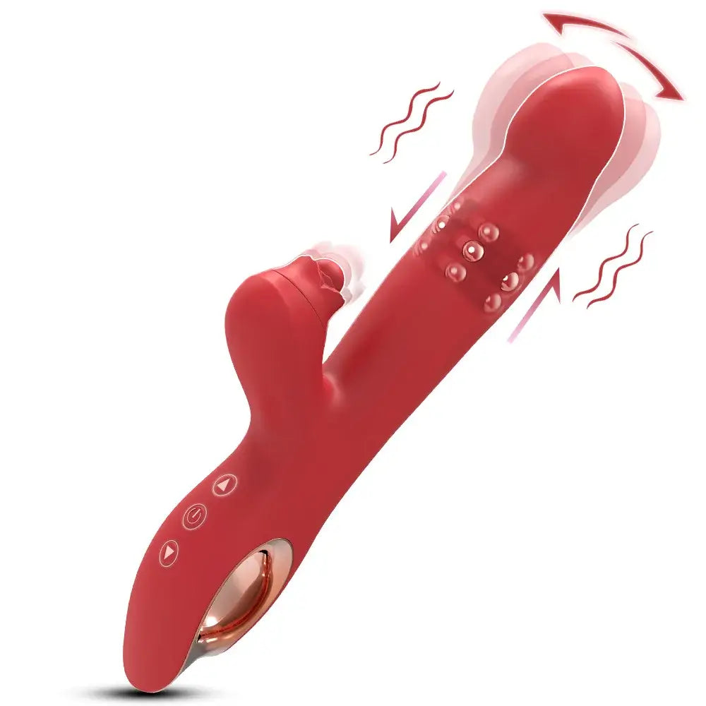 Bud – Tapping Rabbit Vibrator with Sliding Beads Ring