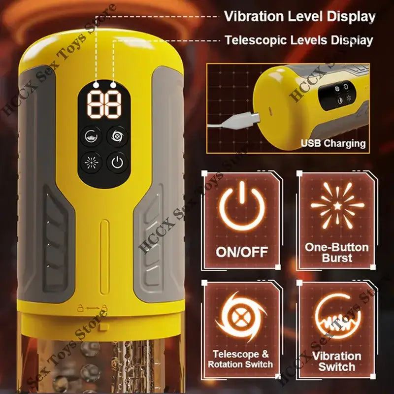 CREAMPIE – 5 IN 1 Licking Massage Thrust Rotation Vibrating Burst Stroker