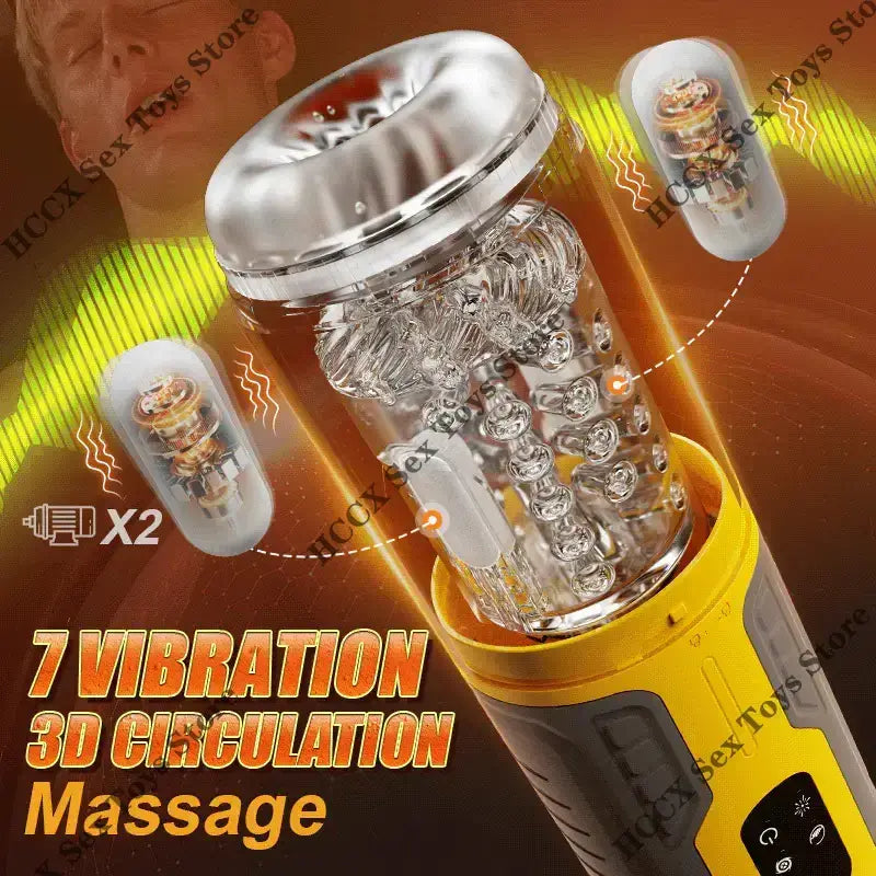 CREAMPIE – 5 IN 1 Licking Massage Thrust Rotation Vibrating Burst Stroker