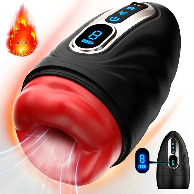 Caleb 9 Vibrating Heating Male Masturbator Lips Sex Toy