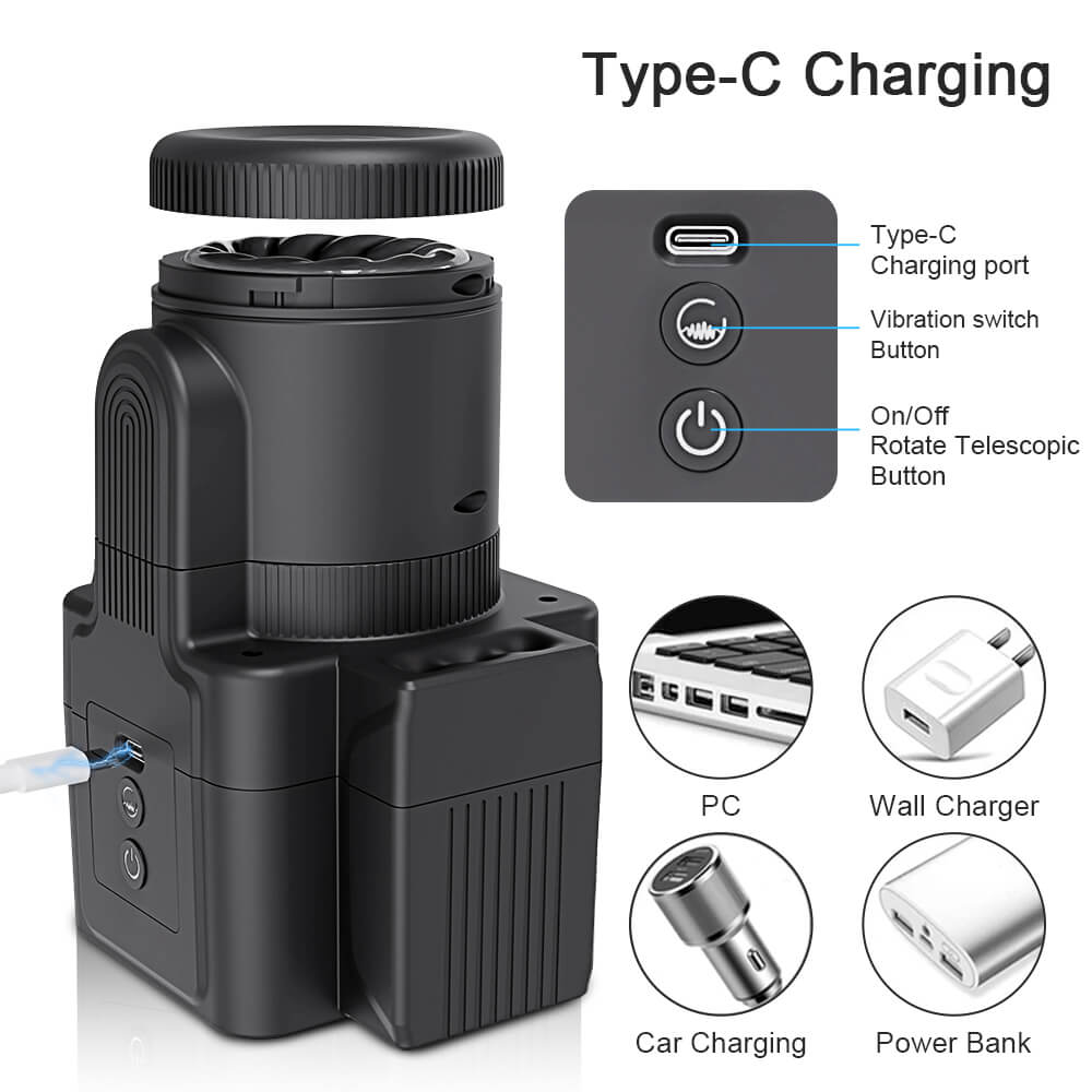 Croxton – Camera Shape 3 IN 1 Detachable Black Multifunctional Male Masturbator