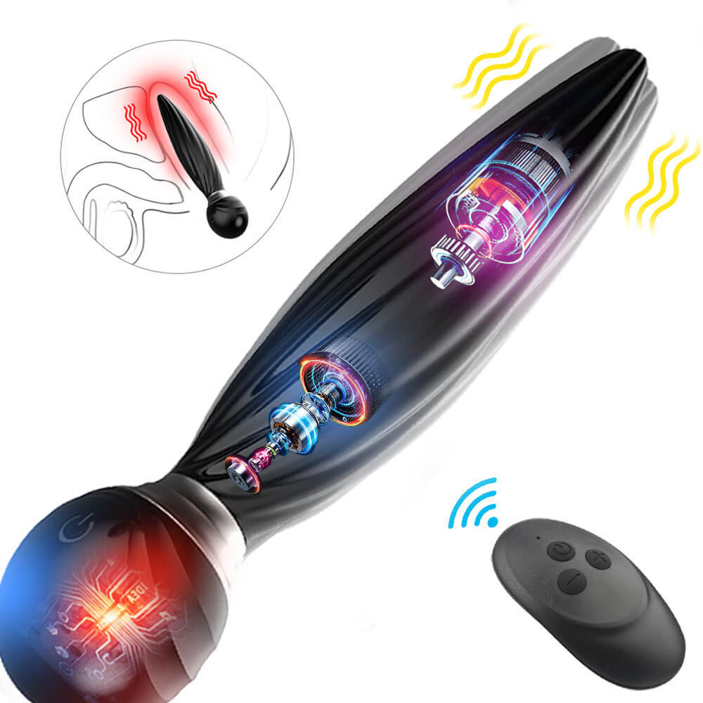 DAISY 7 Vibrating & 7 Head Rotating Remote Prostate Anal Butt Plug