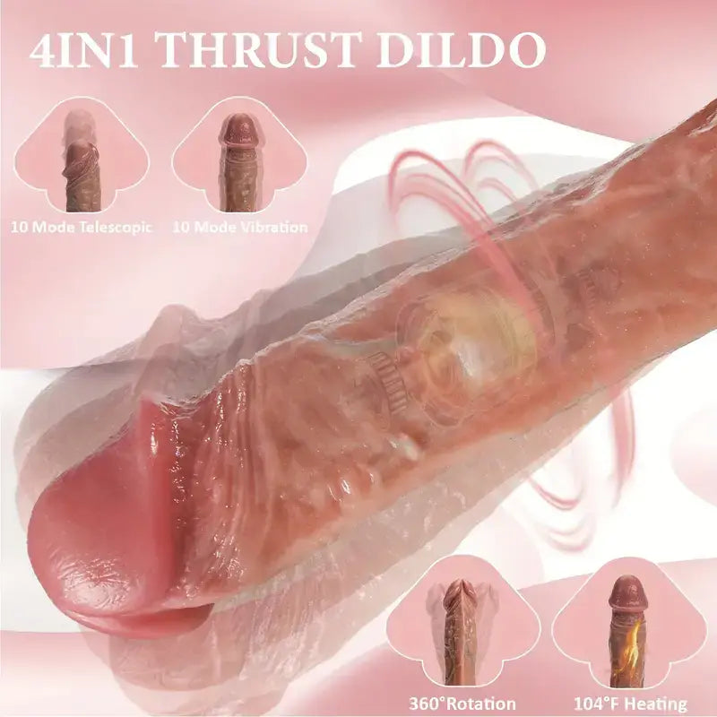 Designed for Beginners 8.07 IN Thrusting Heating Vibration Dildo Anal Stimulator
