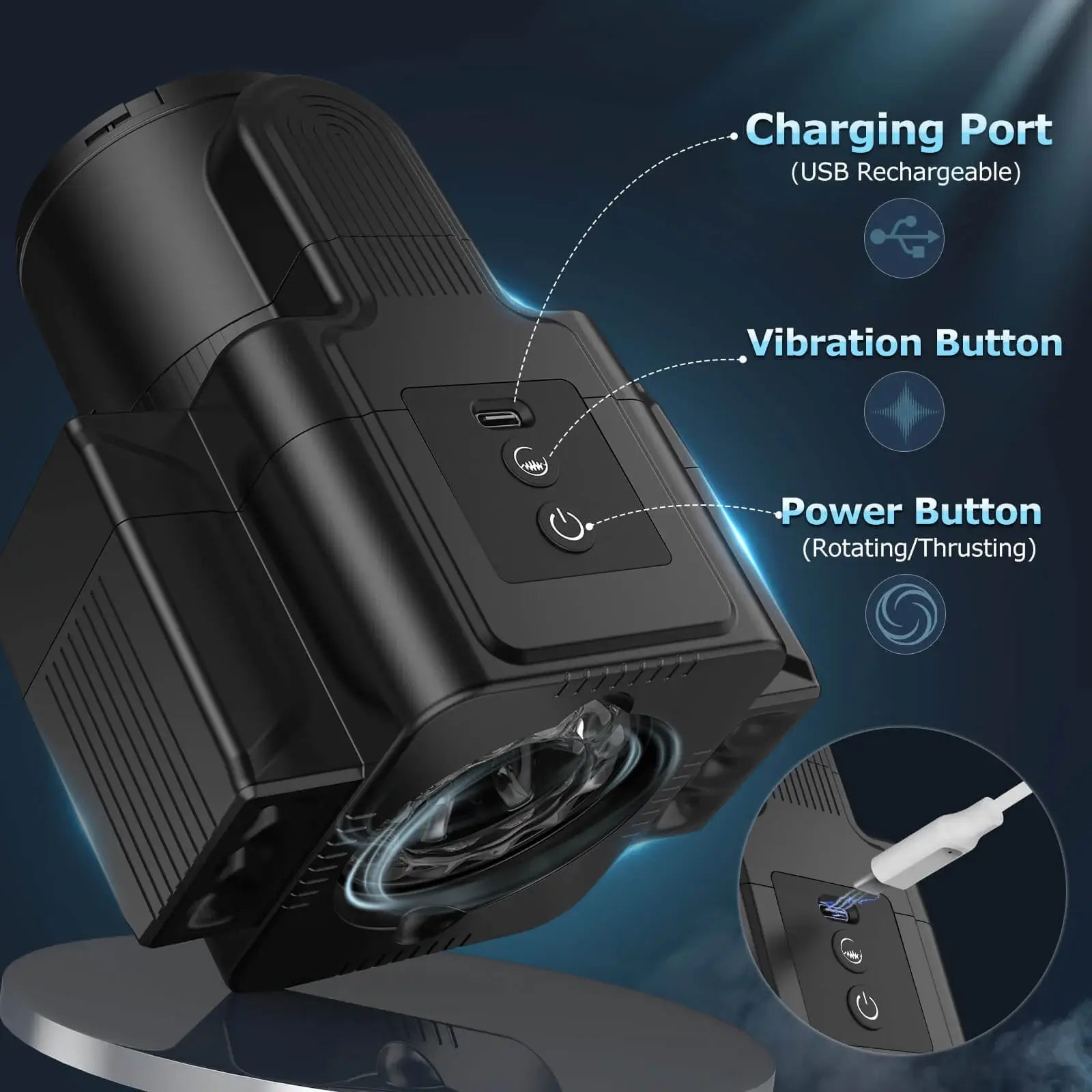 Dogo – Camera Shape 3 IN1 Detachable Multifunctional Masturbator Male Sex Toy