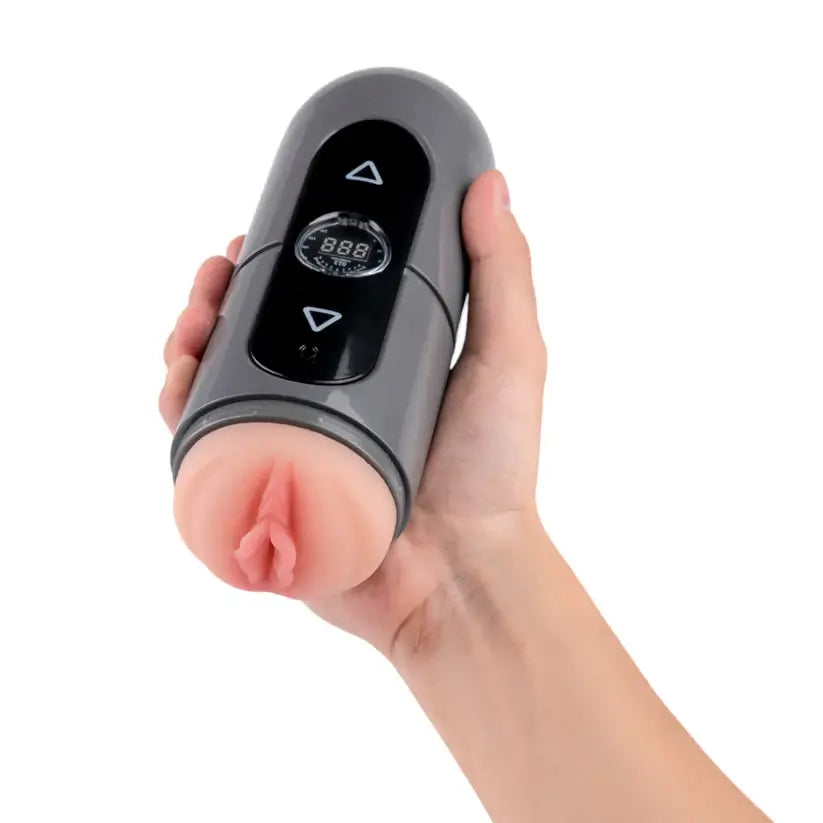 Double Delight – 20cm Double-ended Realistic Mouth & Vagina Vibrating BJ Machine