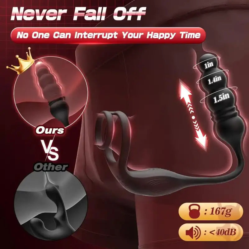 Ethan C Thrusting & Vibrating Prostate Massager with Cock Ring