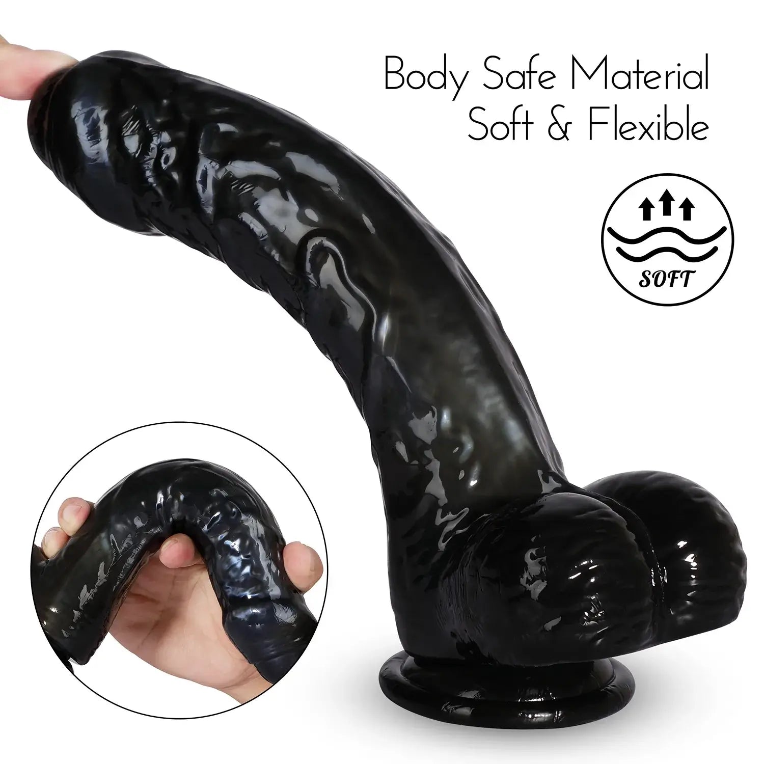 Ezra – Black Dildo with Suction Cup 7 Inch