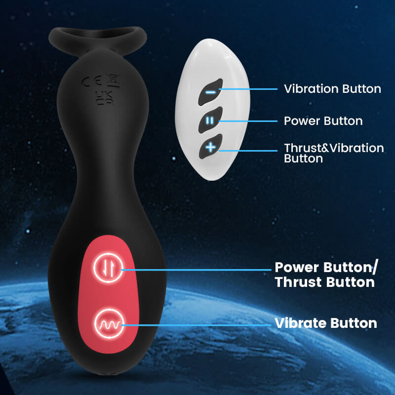 FEALY 7 Vibrations & 7 Thrusts Cock Ring Prostate Massager