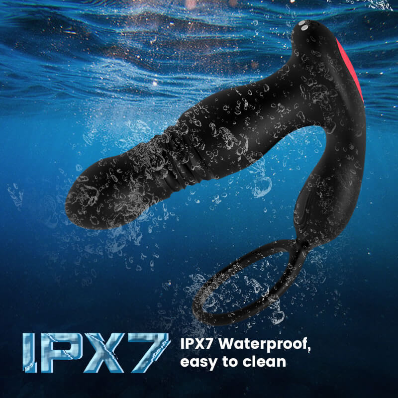 FEALY 7 Vibrations & 7 Thrusts Cock Ring Prostate Massager