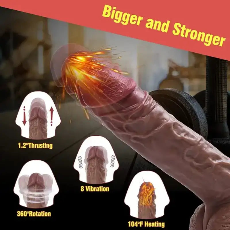 FIDECH – Realistic Telescopic Penis for Anal Clitoral G Spot Stimulation Vibrating Dildo Thrusting Vibrator with Rotating and Heating Dildo Vibrator